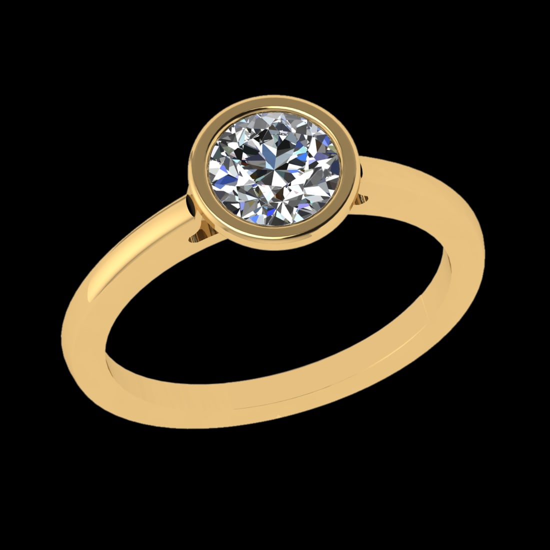 0.84 Ctw VS/SI1 Diamond 10k Yellow Gold Solitaire Ring (ALL DIAMOND ARE LAB (1 of 2)