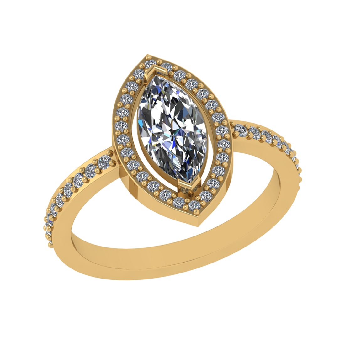 1.27 Ctw VS/SI1 Diamond 14k Yellow Gold Engagement Ring (ALL DIAMOND ARE LA: Center Daimond Weight :-1.00 Ctw ( Marquise Cut) Color : G-H Clarity : VS/SI1 Side Diamond Weight Of Ctw 0.27 Ctw Color : G-H Clarity : VS/SI1 Daimond Setting : Prong Metal Weight : Approx 3.53 gram 1