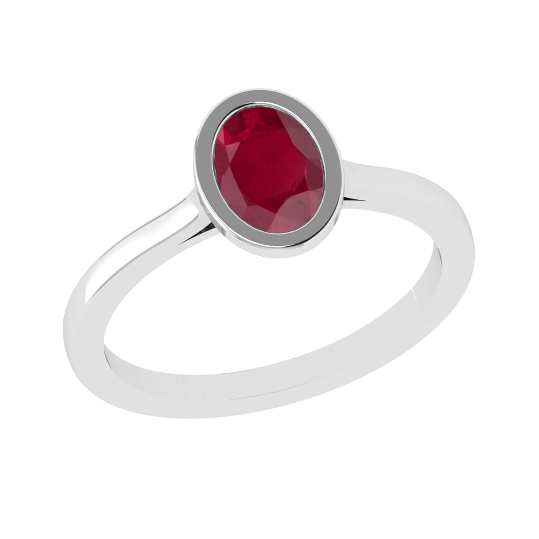 2.59 Ctw VS/SI1 Ruby Set 14k white Gold Solitaire Ring (ALL DIAMOND ARE LAB (1 of 2)