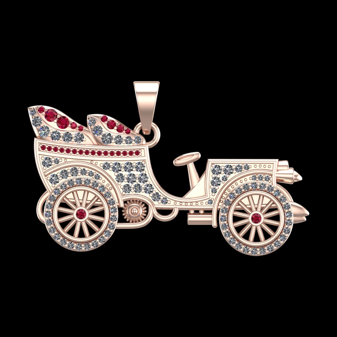 1.39 Ctw VS/SI1 Ruby And Diamond Prong Set 10K Rose Gold Vintage Style them (1 of 1)