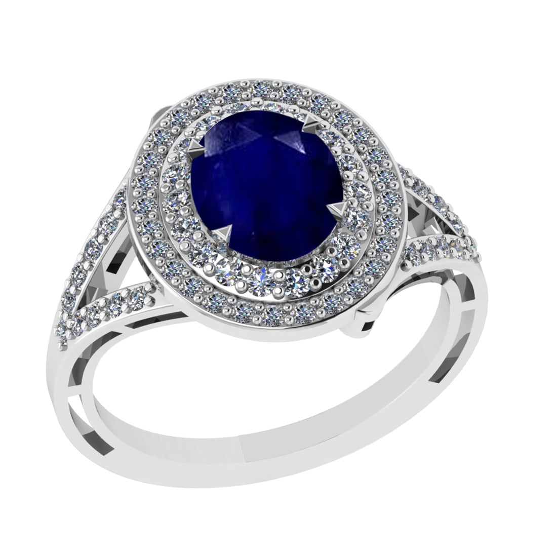 2.65 Ctw VS/SI1 Blue Sapphire and Diamond 14k white Gold Engagement Ring: Center Stone Weight :-2.00l Ctw ( Oval Cut) Center Stone Color :-Blue Sapphire Center Stone Setting : Prong Side Diamond Weight Of Ctw :- 0.65 Ctw Color : J-K Clarity : VS/SI1 Daimond Setting : Prong