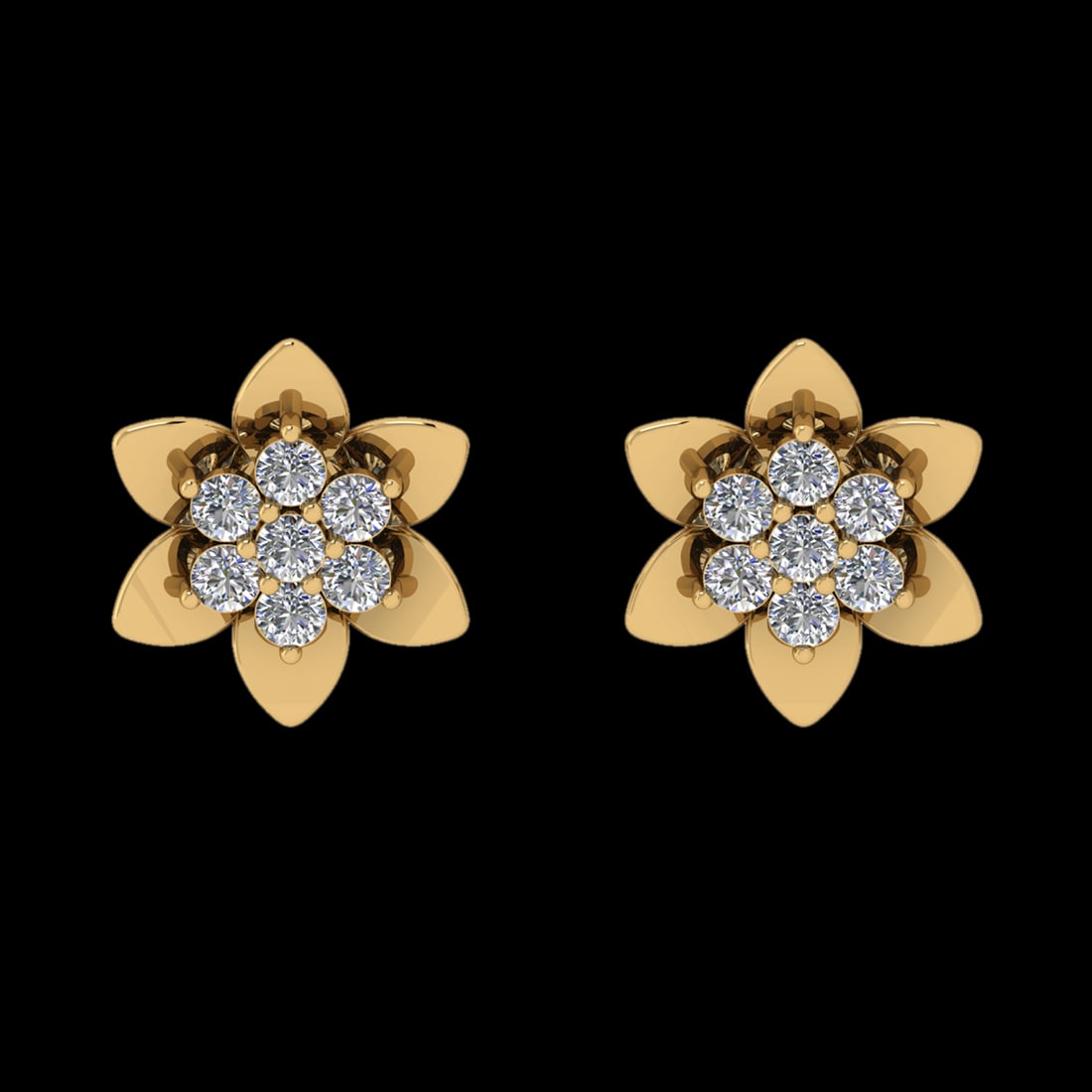 1.54 CtwVS/SI1 Diamond 10k Yellow Gold Stud Earrings (ALL DIAMOND ARE LAB G (1 of 1)