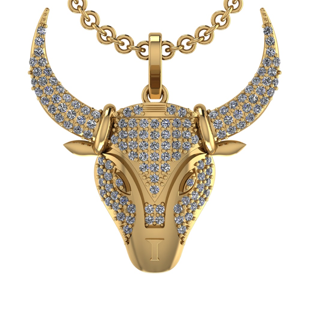 1.03 Ctw SI2/SI1 Diamond 14k Yellow Gold Bull theme Pendant (ALL DIAMOND AR: Total Diamond Weight :-1.03 Ctw (Round cut) Color :- G-H Clarity : SI2/SI1 Setting : Prong Metal Weight : Approx 9.30 gram 14k Yellow Gold Bull theme Pendant (ALL DIAMOND ARE LAB GROWN) #3SS90160v12
