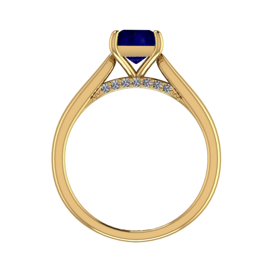 0.82 Ctw VS/SI1 Blue Sapphire and Diamond 14k Yellow Gold Engagement Ring (: Center Stone Weight :-0.75 Ctw ( Princess Cut) Center Stone Color :-Blue Sapphire Center Stone Setting : Prong Side Diamond Weight Of Ctw :- 0.07 Ctw Color : J-K Clarity : VS/SI1 Daimond Setting : Pro