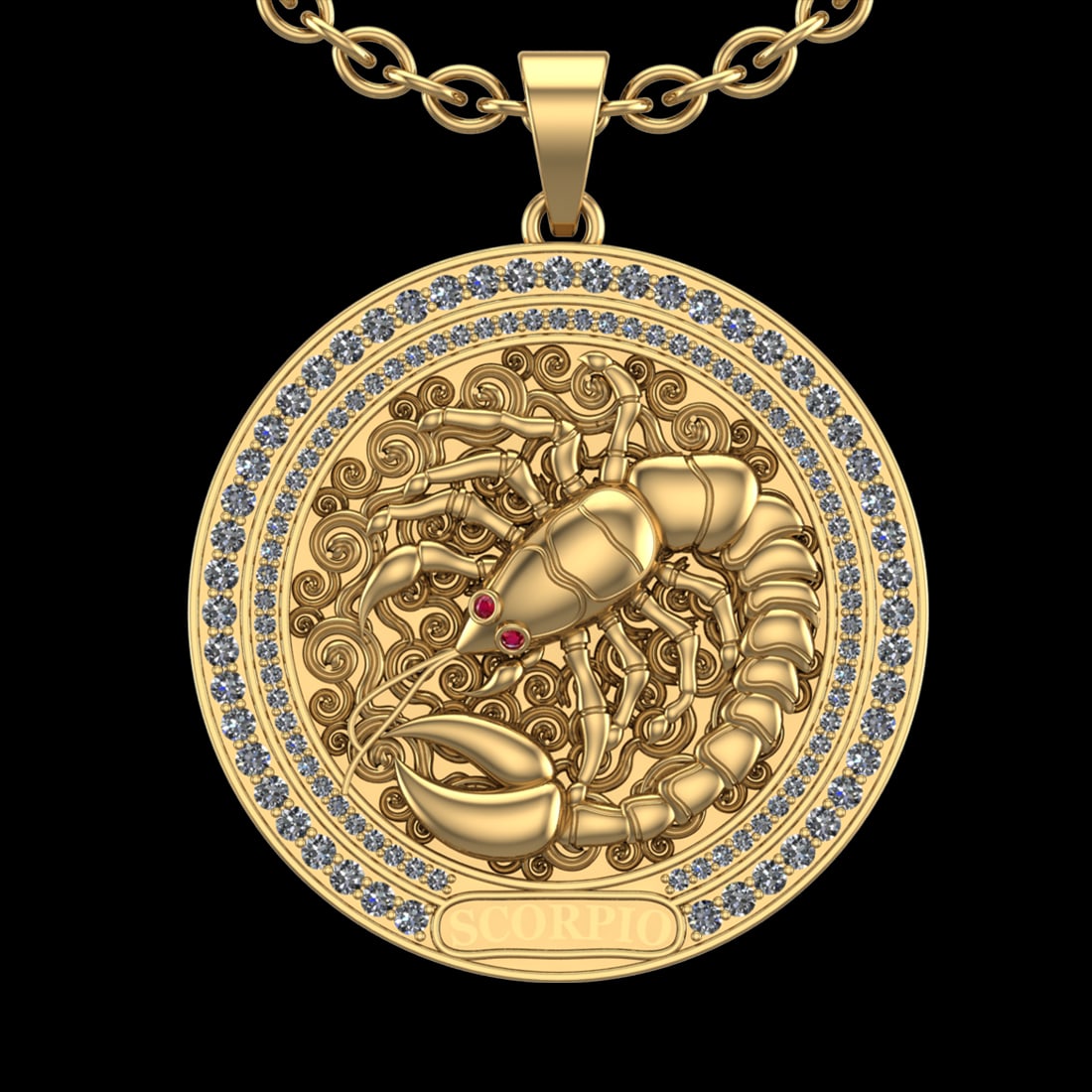 1.95 Ctw VS/SI1 Diamond 10K Yellow Gold Sodiac Sign theme Pendant (ALL DIAM: Total Diamond Weight :-1.95 Ctw (Round cut) Color :- J-K Clarity : VS/SI1 Setting : Prong Metal Weight : Approx 26.30 gram 10K Yellow Gold Sodiac Sign theme Pendant (ALL DIAMOND ARE LAB GROWN )