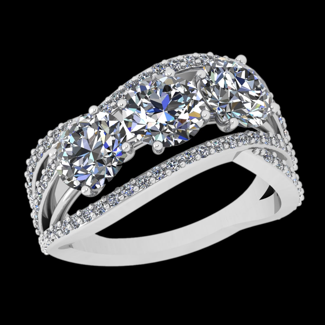 3.64 Ctw I2/I3 Diamond Prong Set 10k white Gold Engagement Ring: Center Daimond Weight :-3.00 Ctw ( Round Cut ) Color : J-K Clarity : I2/I3 Side Diamond Weight Of Ctw 0.64 Ctw Color : J-K Clarity : I2/I3 Daimond Setting : Prong Metal Weight : Approx 5.48 gram 10k