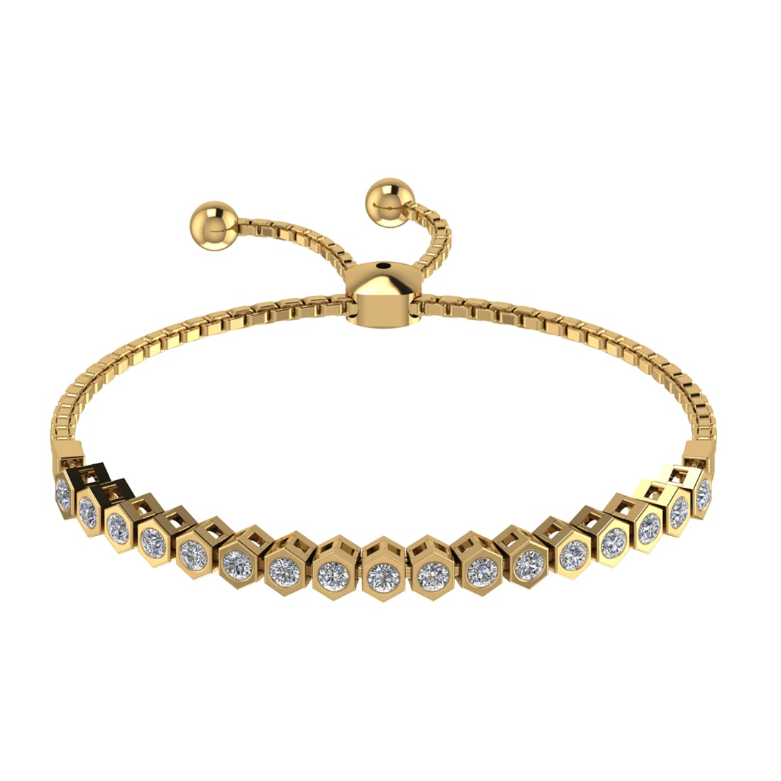 1.40 Ctw SI2/SI1 Diamond Prong Set 14k Yellow Gold Tennis Slide Bracelet: Total Daimond Weight :-1.40 Ctw Color : G-H Clarity : SI2/SI1 Setting : Prong Metal Weight : Approx 6.70 gram 14k Yellow Gold Tennis Slide Bracelet (ALL DIAMOND ARE LAB GROWN ) B410-2.7(2)SB