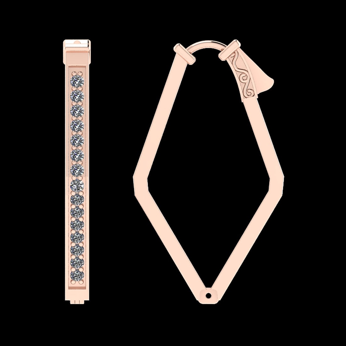 0.96 Ctw VS/SI1 Diamond 14K Rose Gold Hoop Earrings (ALL DIAMOND ARE LAB GR: Center Diamond Weight : 0.96 Ctw (Round Cut) Center Diamond Color :- J-K Center Clarity : VS/SI1 Stone Setting : Prong 14K Rose Gold Hoop Earrings (ALL DIAMOND ARE LAB GROWN ) Size:-1.20Inch (ALL DIAM