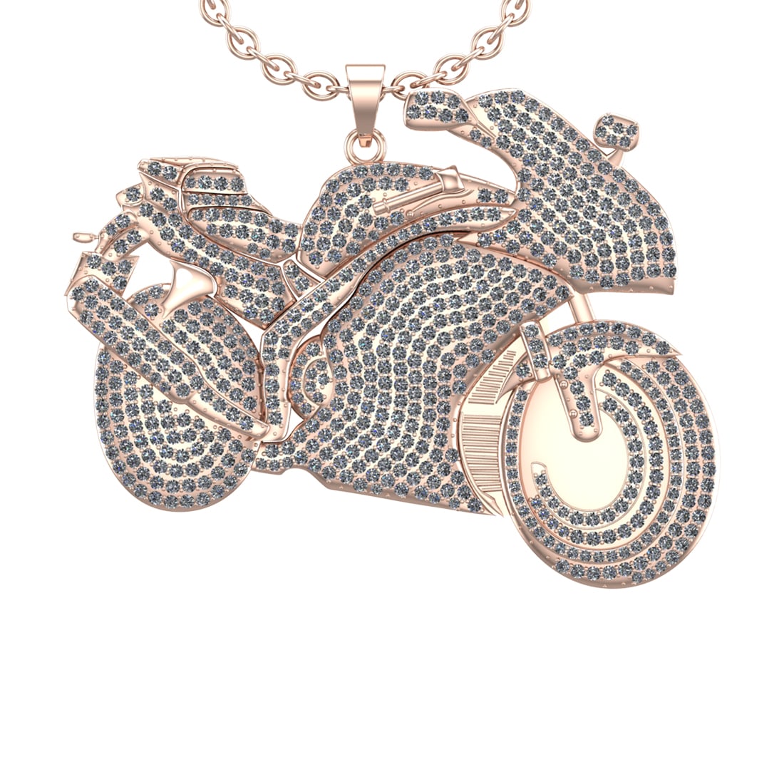 8.71 Ctw VS/SI1 Diamond 14K Rose Gold Hip Hop Style Necklace (ALL DIAMOND A (1 of 1)