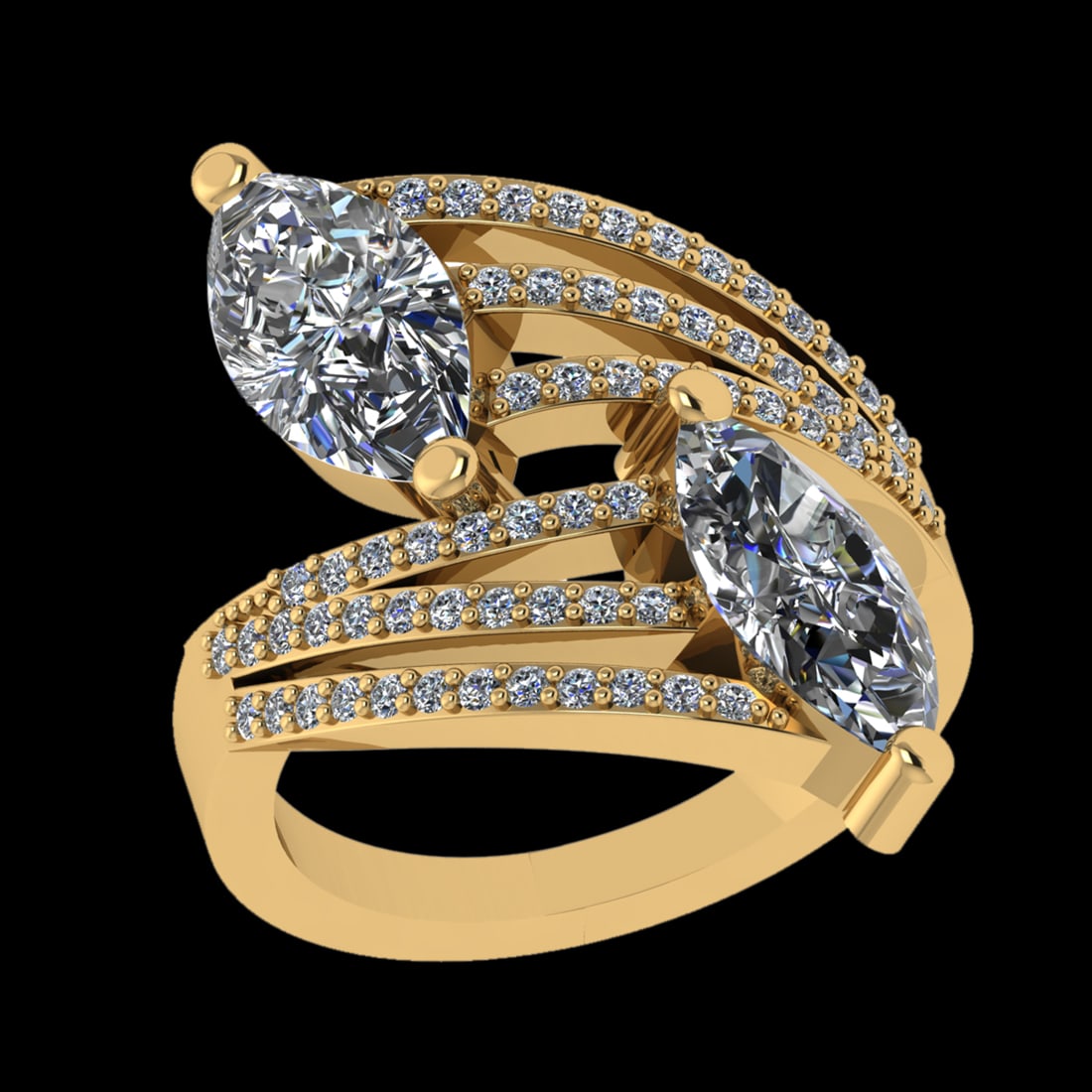 3.49 CtwVS/SI1 Diamond 10k Yellow Gold Engagement Ring (1 of 2)
