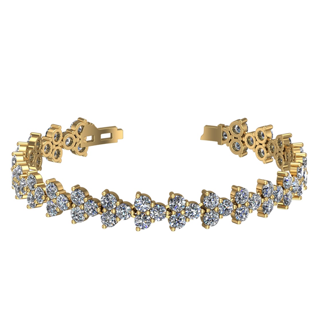 13.26 Ctw SI1/SI2 Diamond 14k Yellow Gold Bracelet (ALL DIAMOND ARE LAB GRO (1 of 1)