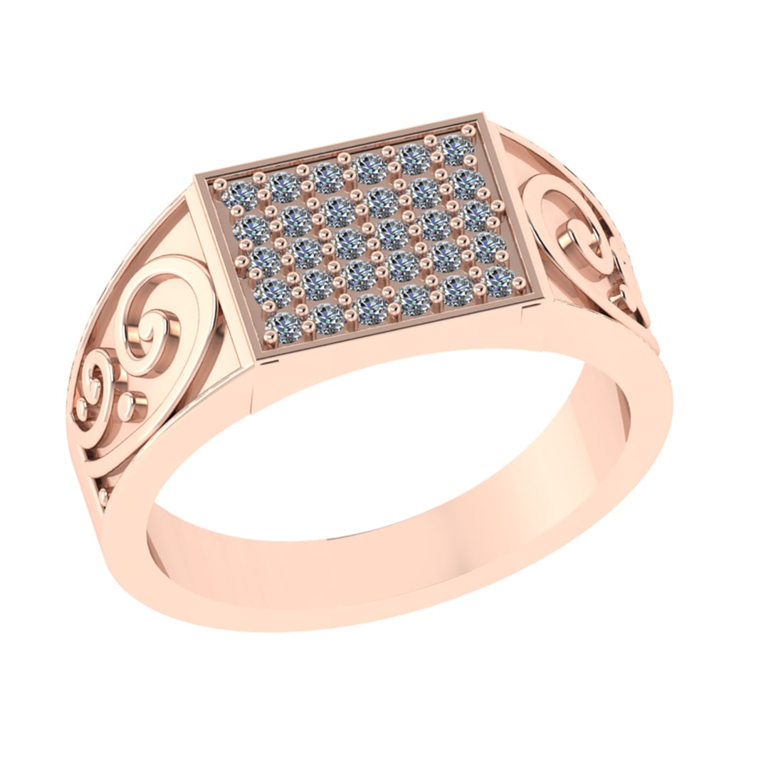 0.33 Ctw VS/SI1 Diamond 14k Rose Gold Cuslter Engagement Ring (1 of 2)