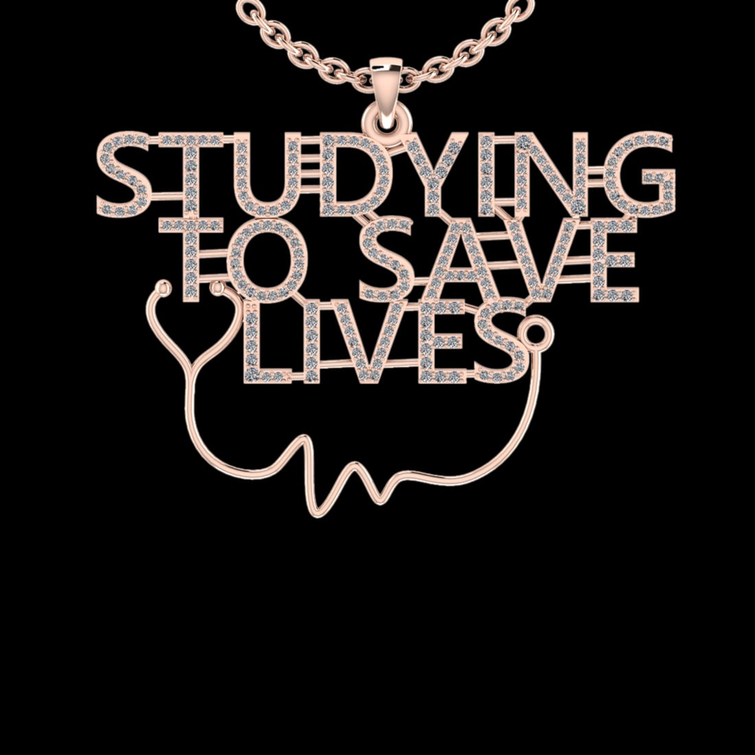 1.45 Ctw VS/SI1 Diamond 10K Rose Gold Veterinary Doctor theme Pendant (ALL: Total Diamond Weight :-1.45 Ctw (Round cut) Color :- J-K Clarity : VS/SI1 Setting : Prong Metal Weight : Approx 7.90gram 10K Rose Gold Veterinary Doctor theme Pendant (ALL DIAMOND ARE LAB GROWN )