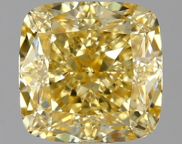 2.28ct Cushion Square Cut Lab Grown Diamond: IGI CertifiedCushion SquareCut Loose Diamond (LAB GROWN) - Weight:2.28 ctw; Color: Fancy Vivid Yellow; Clarity: VS1 #3SS99124v15