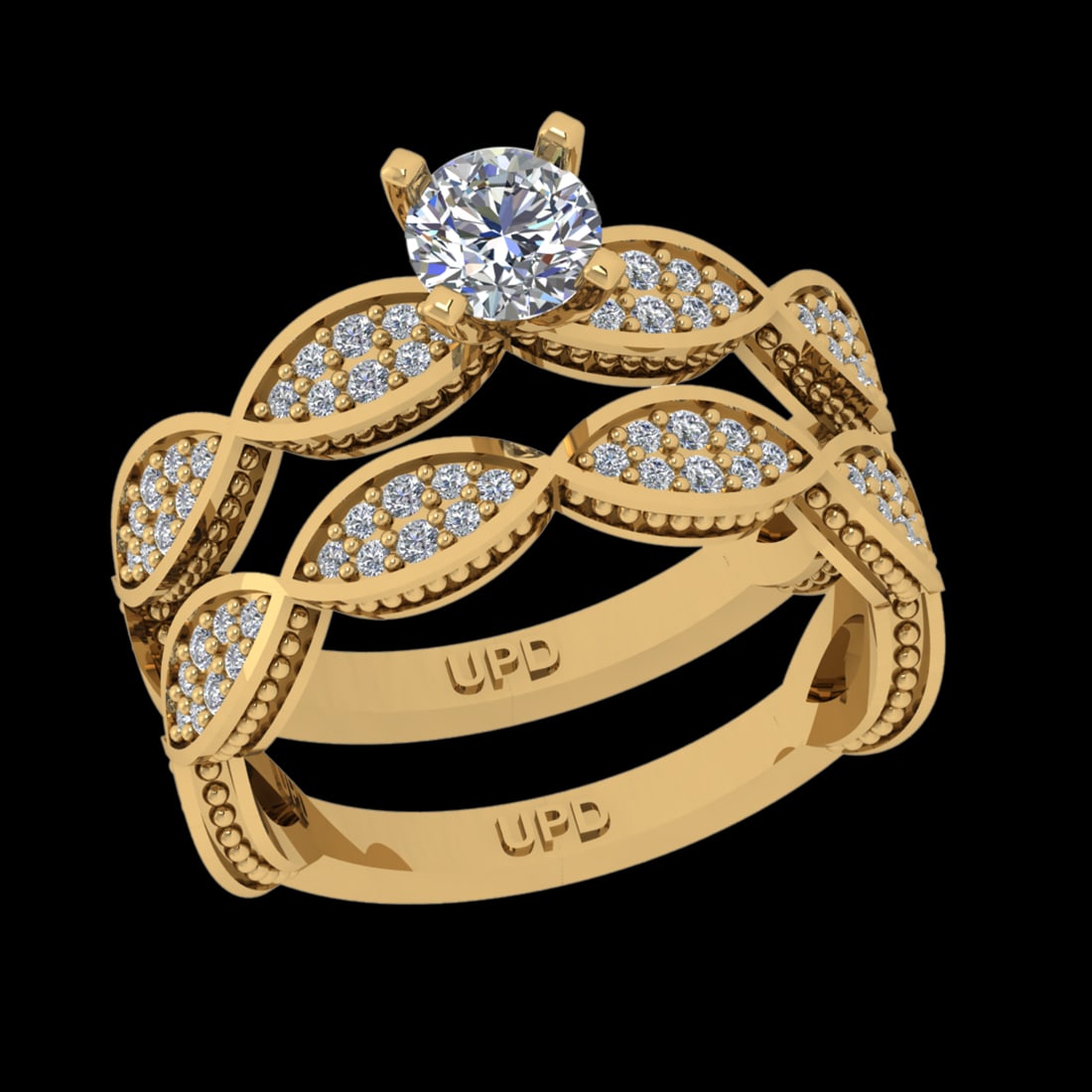1.05 Ctw VS/SI1 Diamond Prong Set 18k Yellow Gold Engagement Ring (ALL DIAM: Center Daimond Weight :-0.50 Ctw ( Round Cut) Color : G-H Clarity : VS/SI1 Side Diamond Weight Of Ctw 0.55 Ctw Color : G-H Clarity : VS/SI1 Daimond Setting : Prong Metal Weight : Approx 7.00 gram 18k