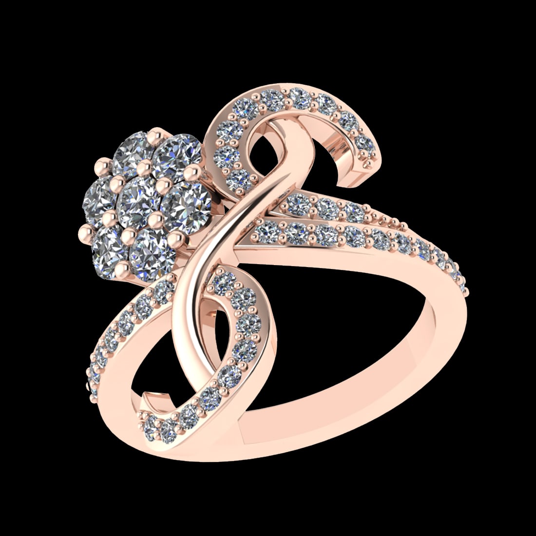 1.34 Ctw SI1/SI2Diamond Prong Set 10k Rose Gold Engagement Ring (1 of 2)