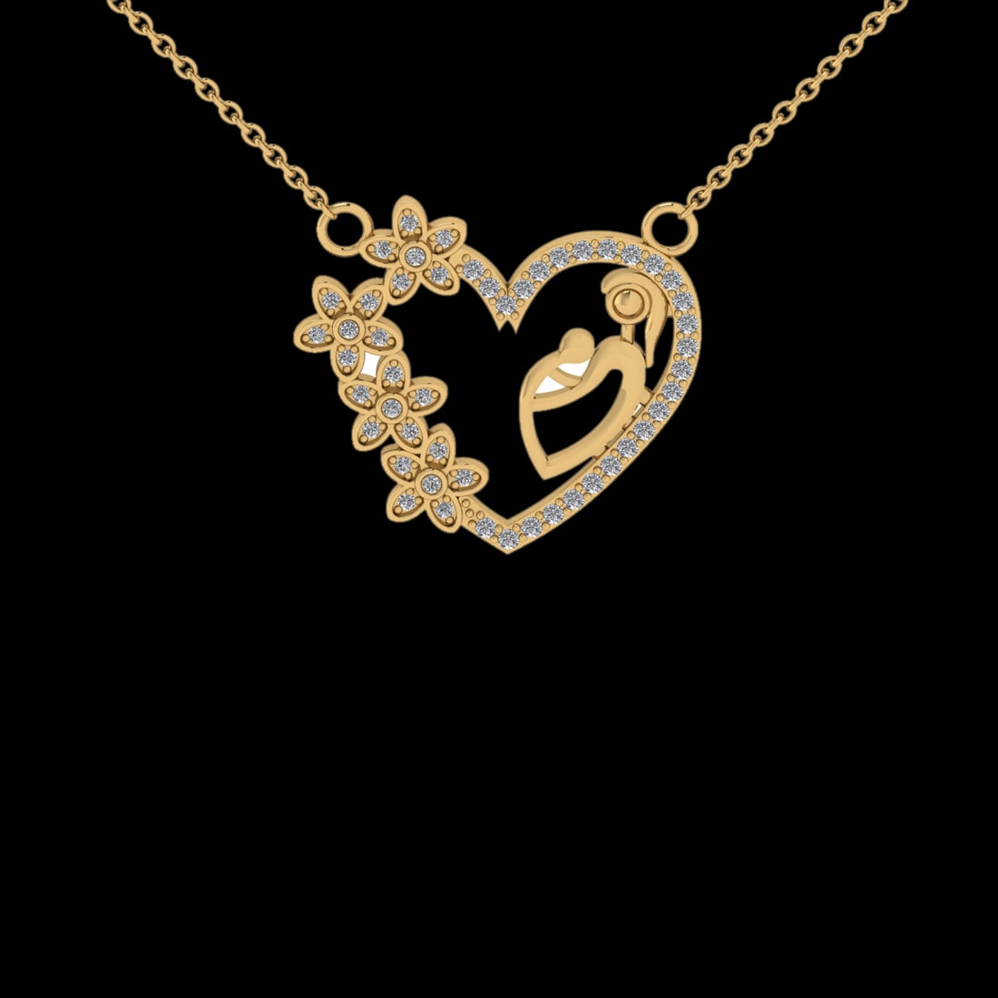 0.32 Ctw VS/SI1 Diamond 14 K Yellow Gold Necklace(ALL DIAMOND ARE LAB GROWN (1 of 1)