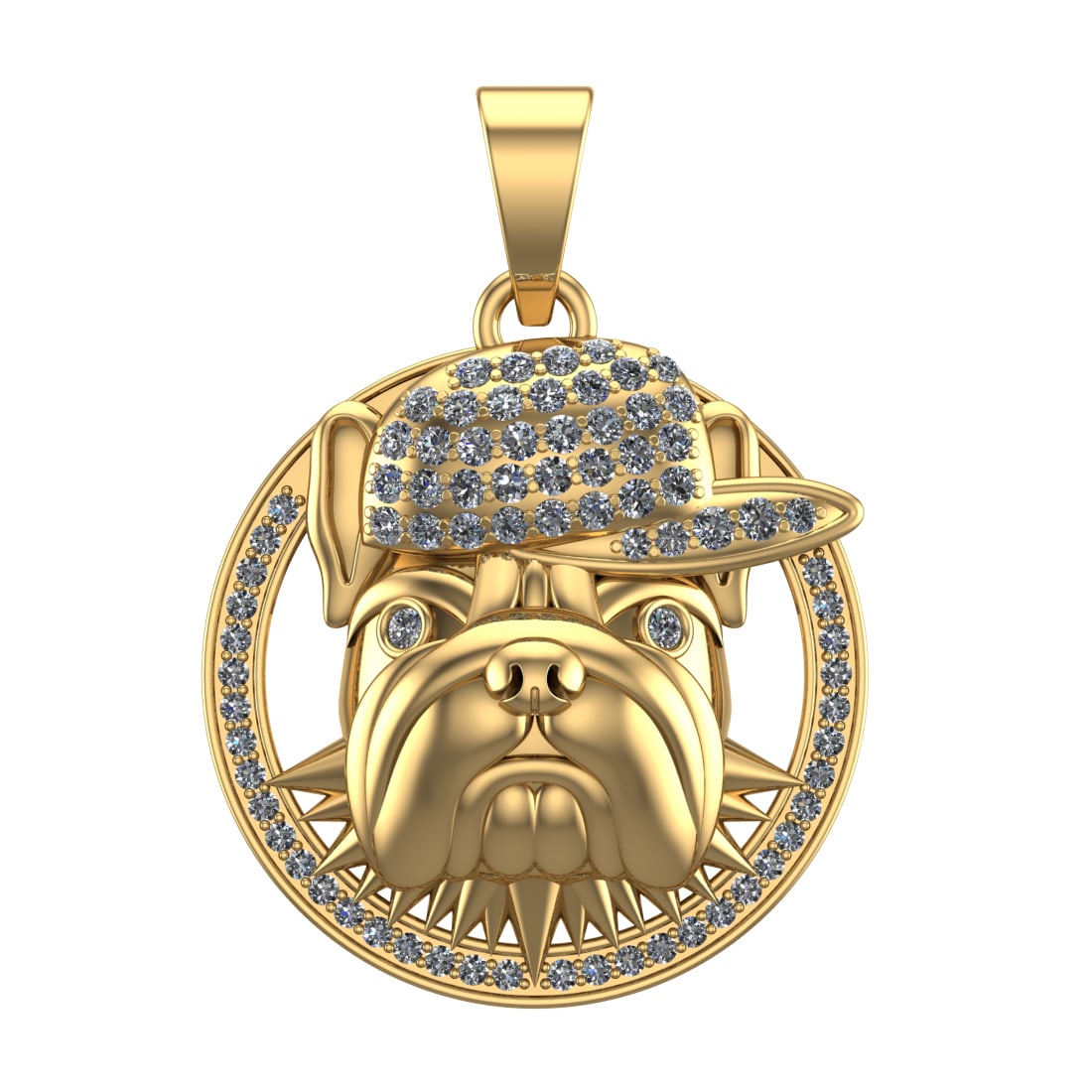 1.46 Ctw SI2/SI1 Diamond Prong Set 14k Yellow Gold Pandant (ALL DIAMOND ARE (1 of 1)