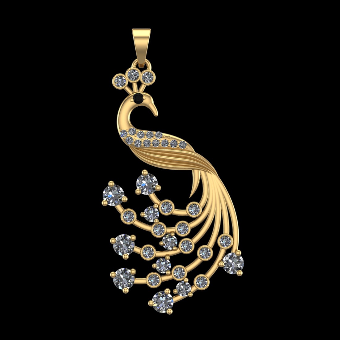 3.67 Ctw VS/SI1 Treated fancy black diamond Prong Set 18k Yellow Gold Penda: Eye Stone Weight :- 0.02 ctw Eye Stone Color :- Treated fancy black diamond Total Daimond Weight :-4.65 Ctw Color : G-H Clarity : VS/SI1 Setting : Prong Metal Weight : Approx 8.15 gram 18k Yellow Gold