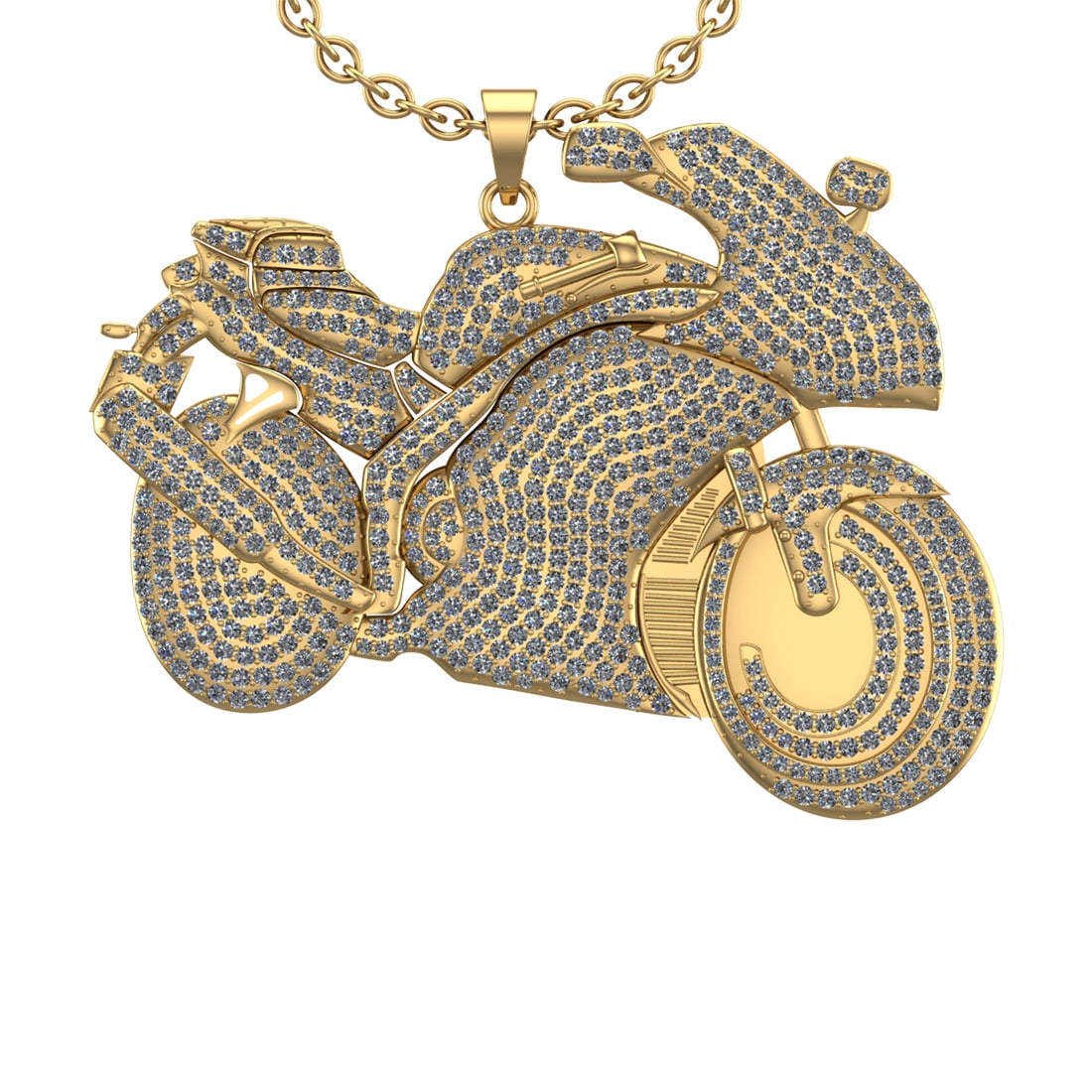 8.71 Ctw VS/SI1 Diamond 14K Yellow Gold Hip Hop Style Necklace (ALL DIAMOND (1 of 1)