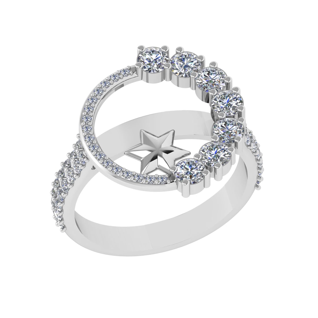 1.20 Ctw SI2/SI1 Diamond Prong Set 14k white Gold Engagement Ring (1 of 2)