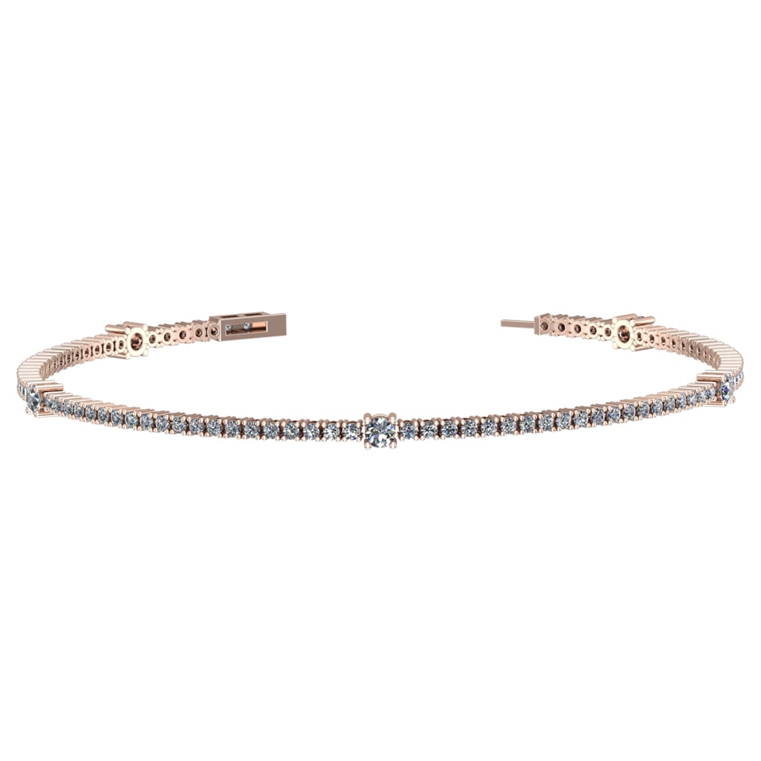 2.10 Ctw VS/SI1 Diamond Prong Set 14k Rose Gold Bracelet: Total Daimond Weight :-2.10 Ctw Color : G-H Clarity : VS/SI1 Setting : Prong Metal Weight : Approx 6.60 gram 14k Rose Gold Bracelet (ALL DIAMOND ARE LAB GROWN ) T4-1.7-3.2MB #3SS96453v15