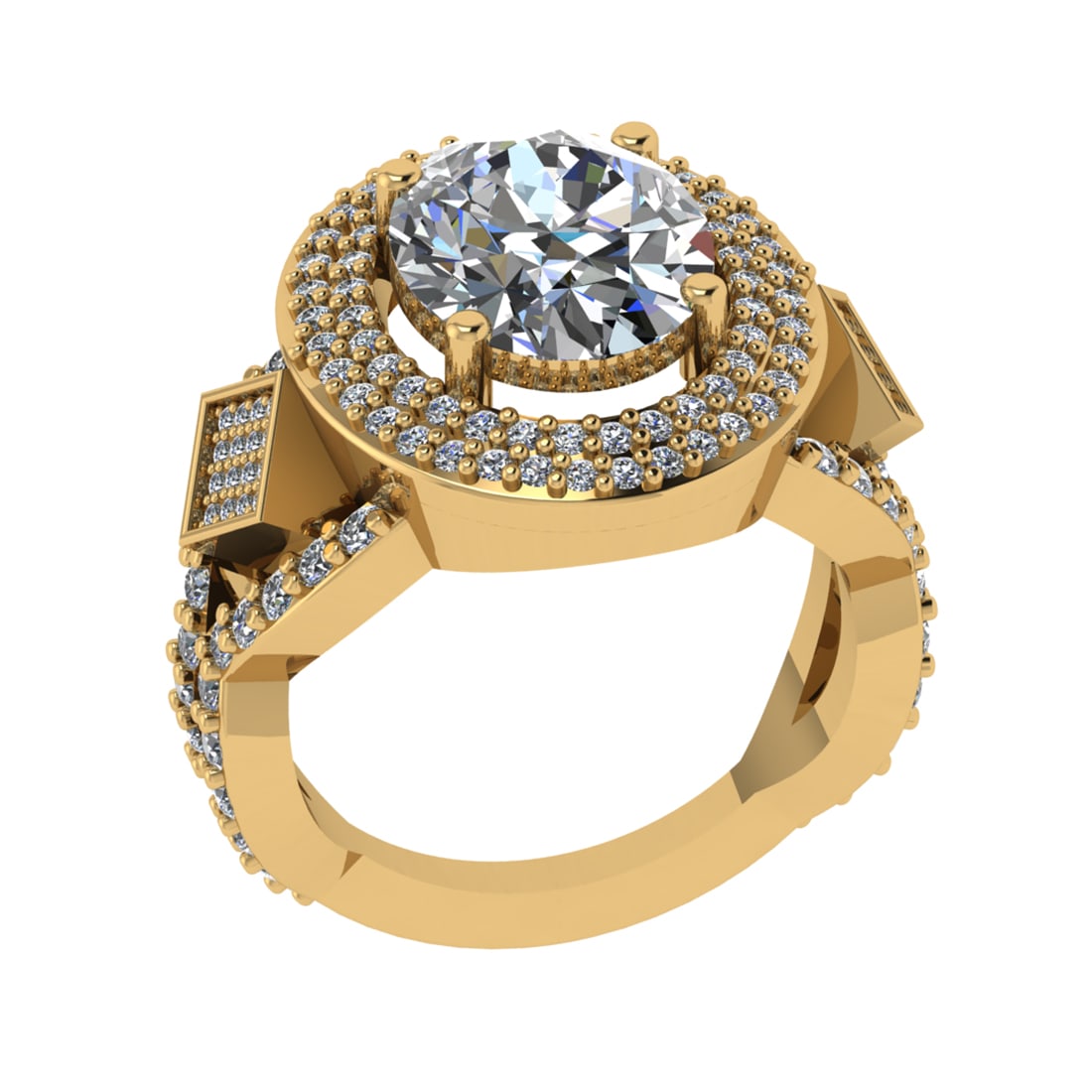 4.56 Ctw VS/SI1 Diamond 14K Yellow Gold Engagement Ring (ALL DIAMOND ARE LA: Center Diamond Weight :-3.50 Ctw ( Oval Cut) Color :- J-K Clarity :VS/SI1 Center Stone Setting : Prong Side Diamond Weight Of Ctw 1.06 Ctw Color : J-K Clarity :VS/SI1 Stone Setting : Prong Metal