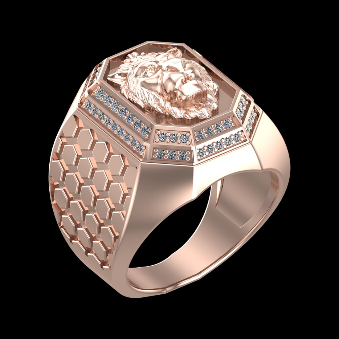 0.41 Ctw VS/SI1 Diamond Prong Set 18k Rose Gold Creature theme Ring (ALL DI (1 of 2)