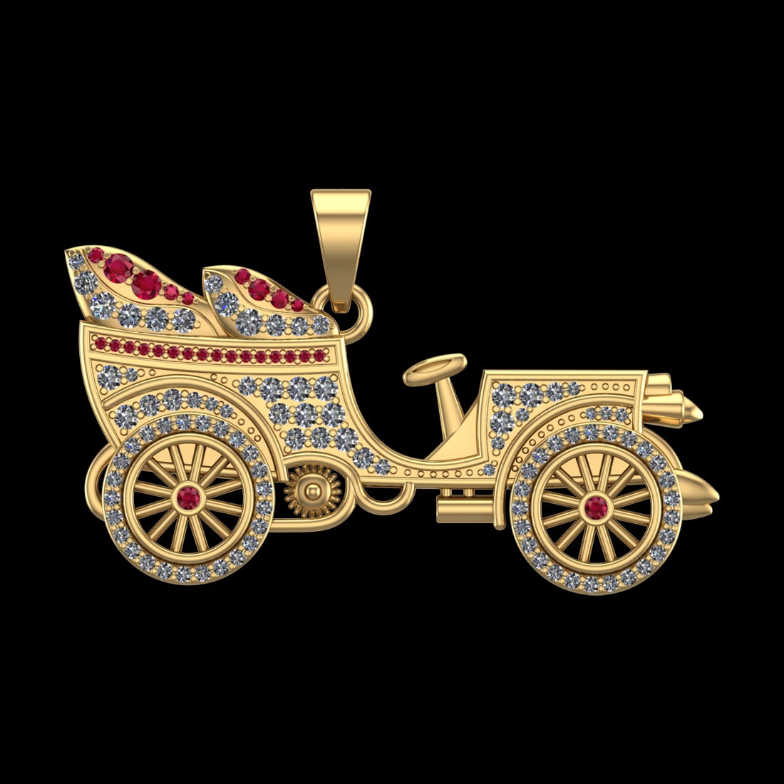 1.39 Ctw VS/SI1 Ruby And Diamond Prong Set 10K Yellow Gold Vintage Style th (1 of 1)