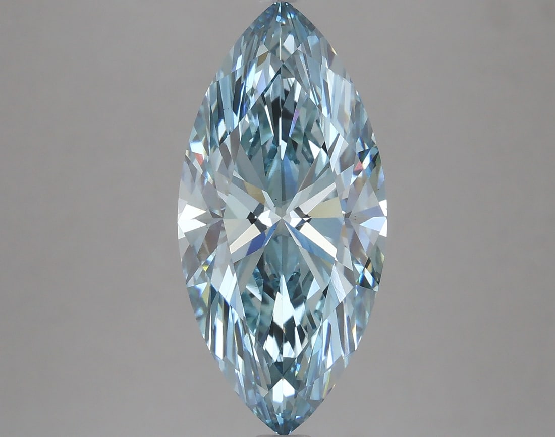 4.01ct Marquise Cut Lab Grown Diamond: IGI CertifiedMarquiseCut Loose Diamond (LAB GROWN) - Weight:4.01 ctw; Color: Fancy Vivid Blue; Clarity: VS1 #3SS98726v15
