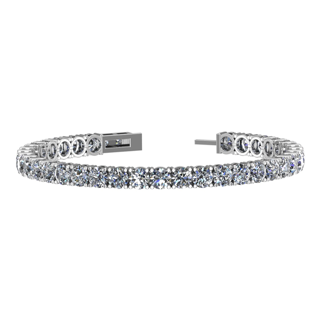 14.00 Ctw VS/SI1 Diamond Prong Set 14k white Gold Bracelet: Total Daimond Weight :-14.00 Ctw Color : G-H Clarity : VS/SI1 Setting : Prong Metal Weight : Approx 14.00 gram 14k White Gold Bracelet (ALL DIAMOND ARE LAB GROWN ) T4-4.8B #3SS96460v15
