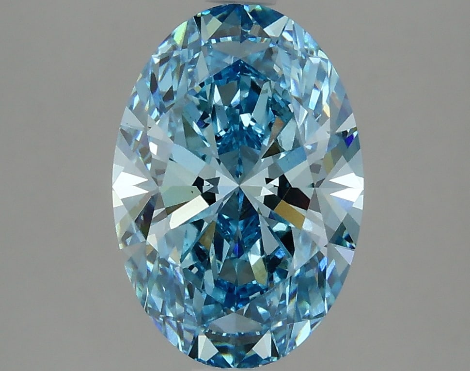 2.61ct Oval Cut Lab Grown Diamond: IGI CertifiedOvalCut Loose Diamond (LAB GROWN) - Weight:2.61 ctw; Color: Fancy Vivid Blue; Clarity: VS2 #3SS98941v15