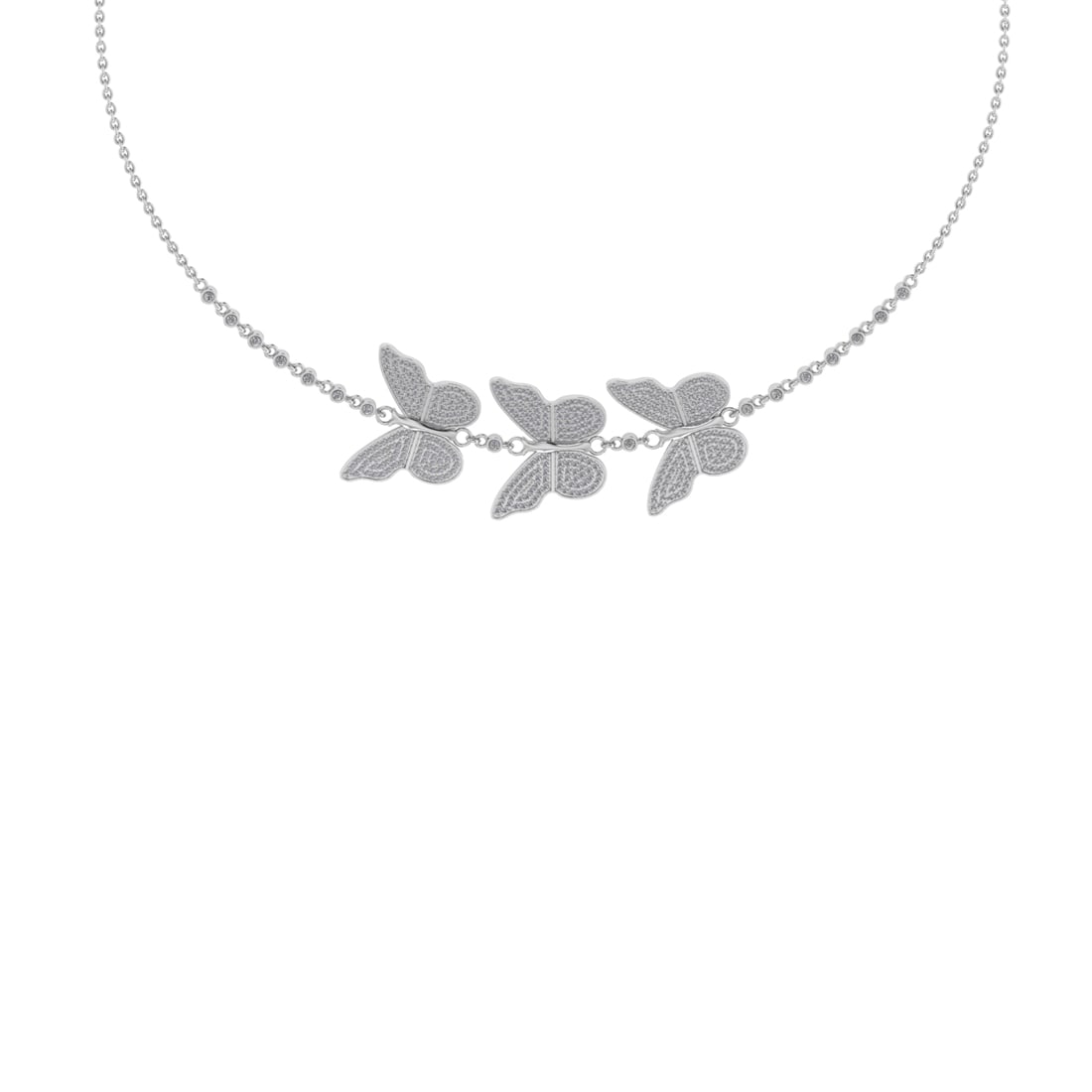 2.11 Ctw VS/SI1 Diamond 14K White Gold Butterfly Pendant Necklace (1 of 1)