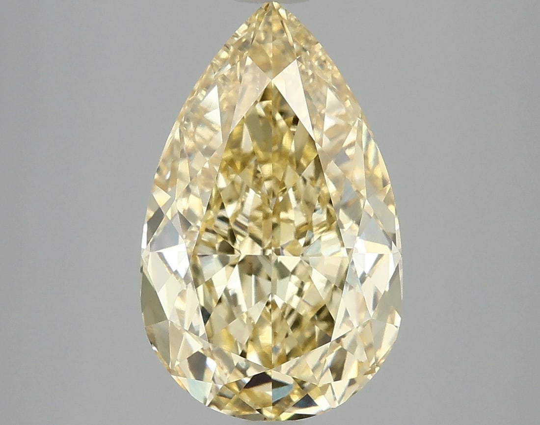 4.1ct Pear Cut Lab Grown Diamond: IGI CertifiedPearCut Loose Diamond (LAB GROWN) - Weight:4.1 ctw; Color: Fancy Vivid Yellow; Clarity: VS1 #3SS98700v15
