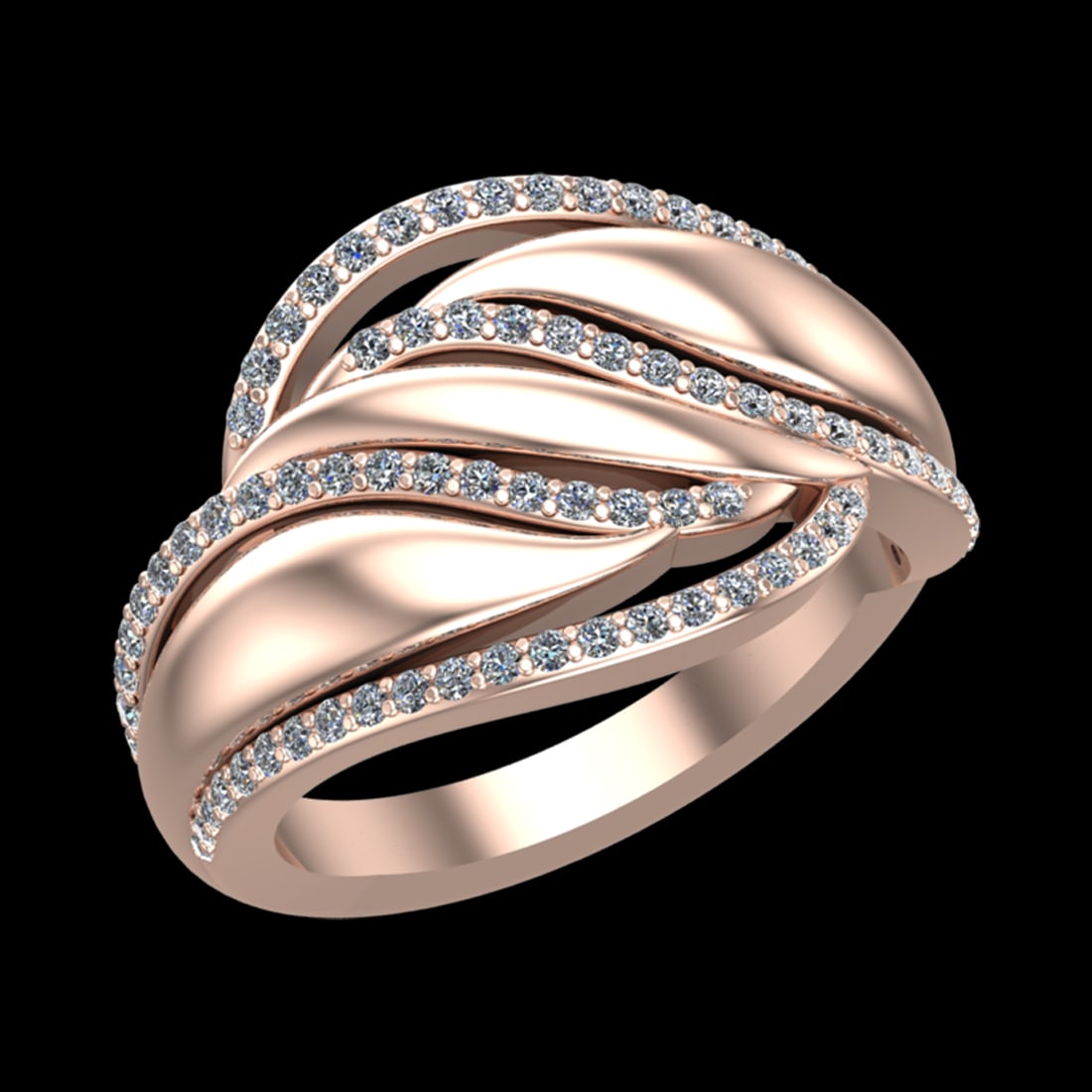 0.61 Ctw I2/I3 Diamond Prong Set 10k Rose Gold Engagement Ring (1 of 2)