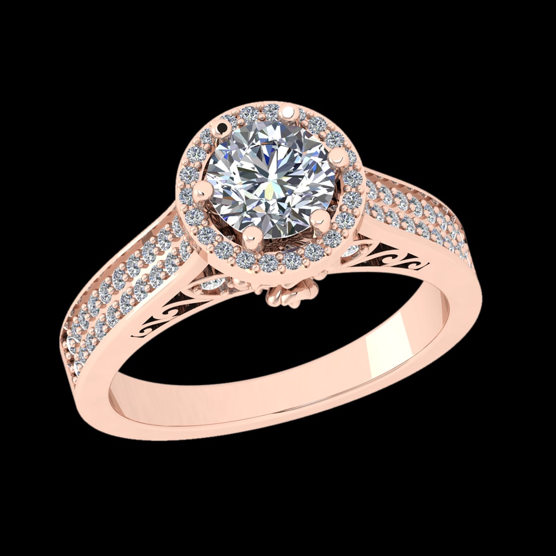 1.58 CtwVS/SI1 Diamond 10k Rose Gold Engagement Ring (1 of 1)