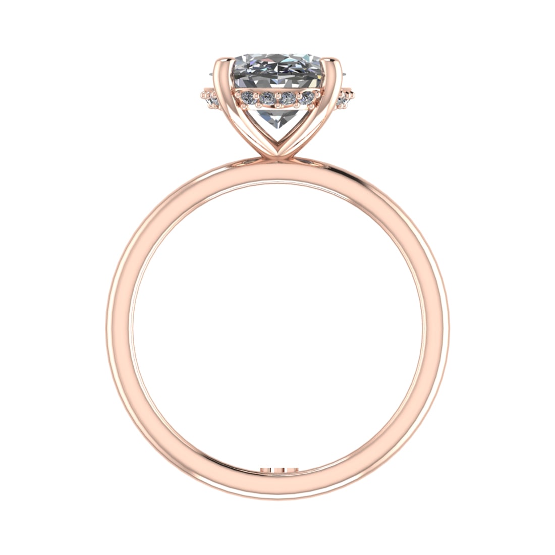 2.59 Ctw VS/SI1 Diamond 14k Rose Gold Hiden Halo Engagement Ring (ALL DIAMO: Center Daimond Weight :-2.50 Ctw ( Oval Cut) Color : G-H Clarity : VS/SI1 Side Diamond Weight Of Ctw 0.09 Ctw Ctw Color : G-H Clarity : VS/SI1 Daimond Setting : Prong Metal Weight : Approx 3.60 gram