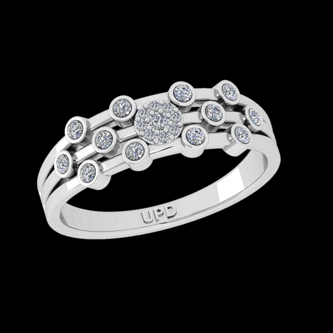 0.23 Ctw VS/SI1 Diamond 10k white Gold Engagement Ring (ALL DIAMOND ARE LAB: Total Daimond Weight :-0.23 Ctw Color : J-K Clarity : VS/SI1 Setting : Prong Metal Weight : Approx 3.64 gram 10k White Gold Engagement Ring Current Ring Size 7 (ALL DIAMOND ARE LAB GROWN ) #3SS23416v1