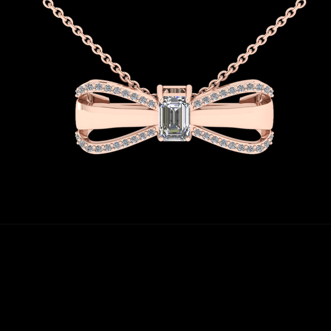 0.70 Ctw VS/SI1 Diamond 18K Rose Gold Necklace (ALL DIAMOND ARE LAB GROWN ): Center Diamond Weight :-0.50 Ctw (1pec Emerald cut) Color :- G-H Clarity : VS/SI1 Center Stone Setting : Prong Side Diamond Weight Of Ctw 0.20 Ctw Color : G-H Clarity : VS/SI1 Stone Setting : Prong Me