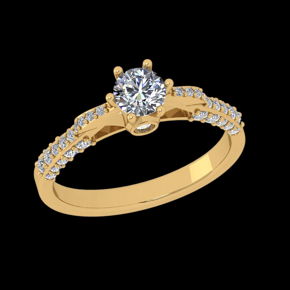 0.93 Ctw VS/SI1 Diamond 10k Yellow Gold Engagement Ring (ALL DIAMOND ARE LA: Center Daimond Weight :-0.50 Ctw ( Round Cut) Color : J-K Clarity : VS/SI1 Side Diamond Weight Of Ctw 0.43 Ctw Color : J-K Clarity : VS/SI1 Daimond Setting : Prong Metal Weight : Approx 3.53 gram 10k