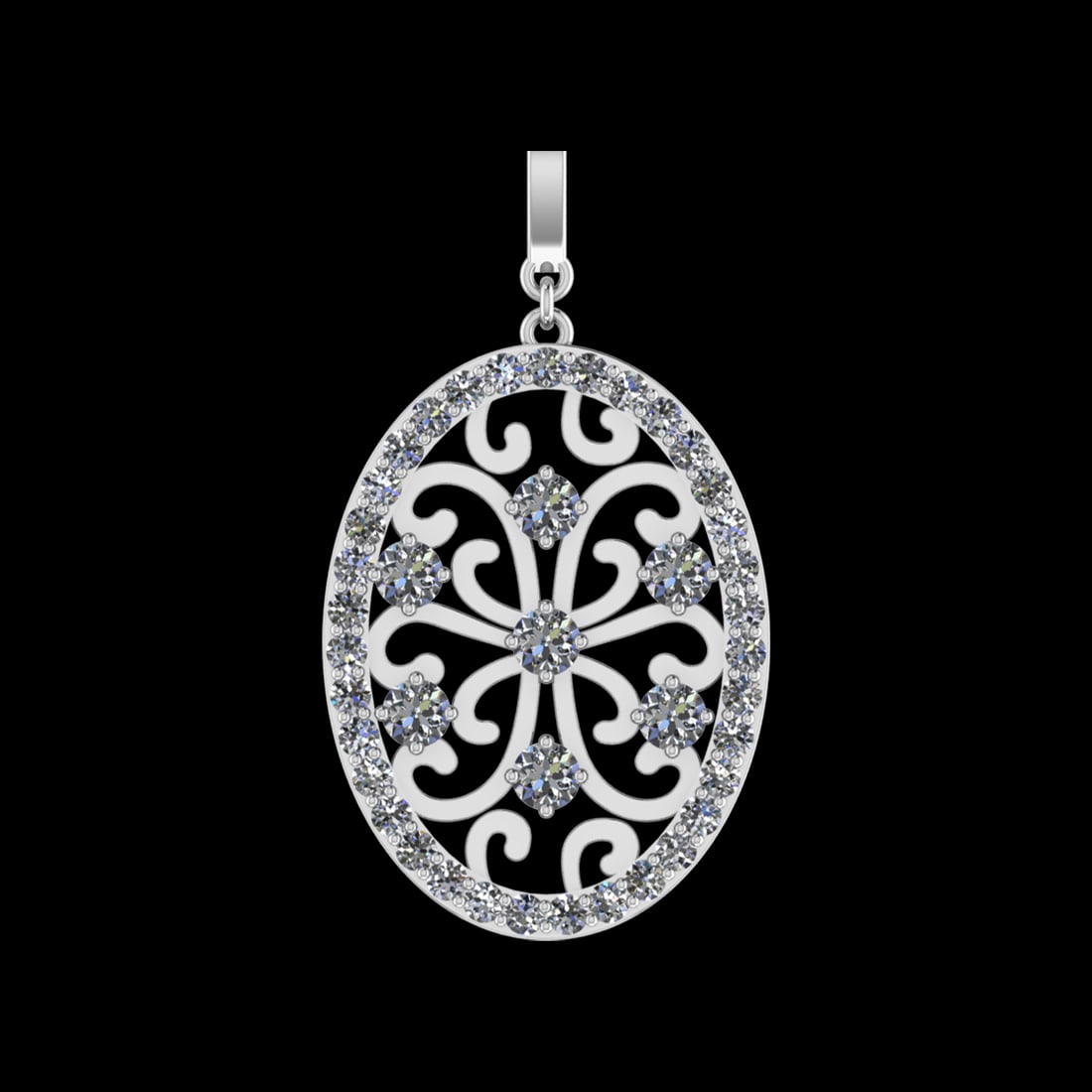 1.64 Ctw VS/SI1 Diamond Prong Set 10k white Gold Pendant (ALL DIAMOND ARE L: Center Daimond Weight :-0.77 Ctw ( Round Cut) Color : J-K Clarity : VS/SI1 Side Diamond Weight Of Ctw 0.48 Ctw Color : J-K Clarity : VS/SI1 Daimond Setting : Prong Metal Weight : Approx 5.64 gram 10k