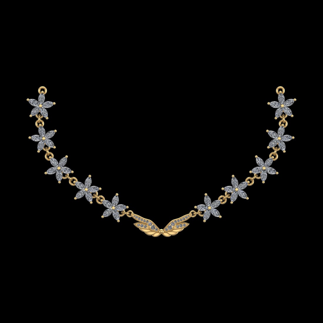 26.36 Ctw VS/SI1 Diamond 10k Yellow Gold Necklace (ALL DIAMOND ARE LAB GROW: Center Daimond Weight :-25 Ctw ( Marquise Cut ) Color : J-K Clarity : VS/SI1 Side Diamond Weight Of Ctw 1.36 Ctw Color : J-K Clarity : VS/SI1 Daimond Setting : Prong Metal Weight : Approx 107.79 gram