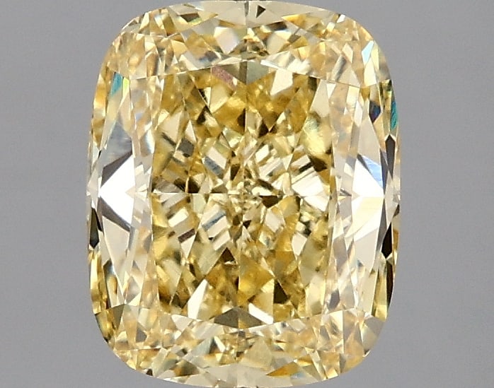 2.11 ctw. VS1 IGI Certified Cushion Cut Loose Diamond (LAB GROWN): IGI Certified Cu Cut Loose Diamond (LAB GROWN) - Weight :- 2.11 ctw; Color :- Fancy Vivid Yellow; Clarity :-VS1 #3SS24076v15