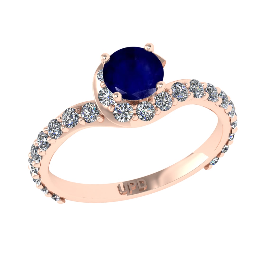 1.67 Ctw VS/SI1 Blue Sapphire and Diamond 14k Rose Gold Engagement Ring (AL: Center Stone Weight :-0.84 Ctw ( Round Cut) Center Stone Color :-Blue Sapphire Center Stone Setting : Prong Side Diamond Weight Of Ctw :- 0.83 Ctw Color : J-K Clarity : VS/SI1 Daimond Setting : Prong