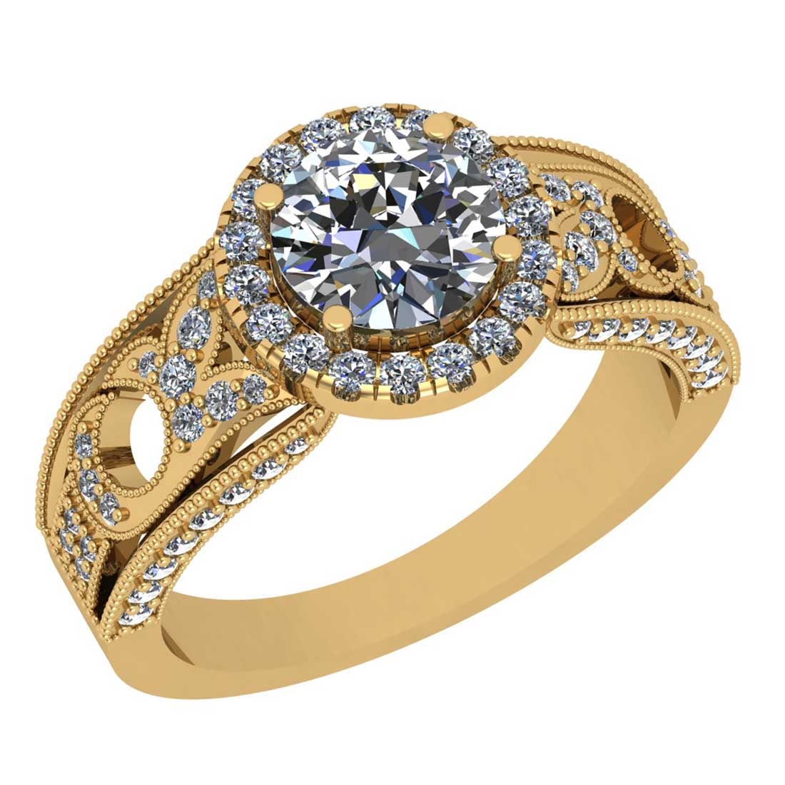 2.31 Ctw SI2/I1 Diamond Style Prong Set 18K Yellow Gold Engagement /Wedding: Center Diamond Weight : 1.80 Ctw ( Round Cut) Center Diamond Color : G-H Center Stone Setting : Prong Center Stone Clarity : SI2/I1 Side Stone Weight Of Ctw 0.51 Ctw Side Stone Color : G-H Stone Clari