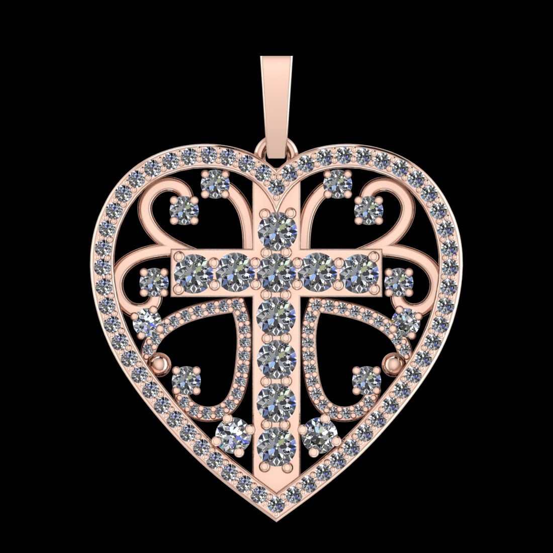 1.80 CtwVS/SI1 Diamond 10k Rose Gold Pendant (ALL DIAMOND ARE LAB GROWN ): Total Daimond Weight :-1.80 Ctw Color : j-k Clarity : VS/SI1 Setting : Prong Metal Weight : Approx 7.21 gram 10k Rose Gold Pendant (ALL DIAMOND ARE LAB GROWN ) #3SS96399v15