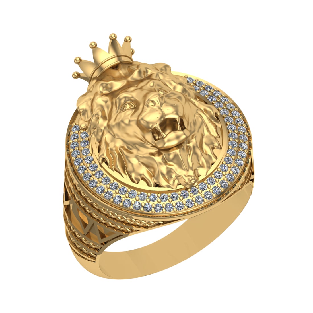 0.38 CtwVS/SI1 Diamond 14K Yellow Gold Leo zodiac sign theme Ring (1 of 2)