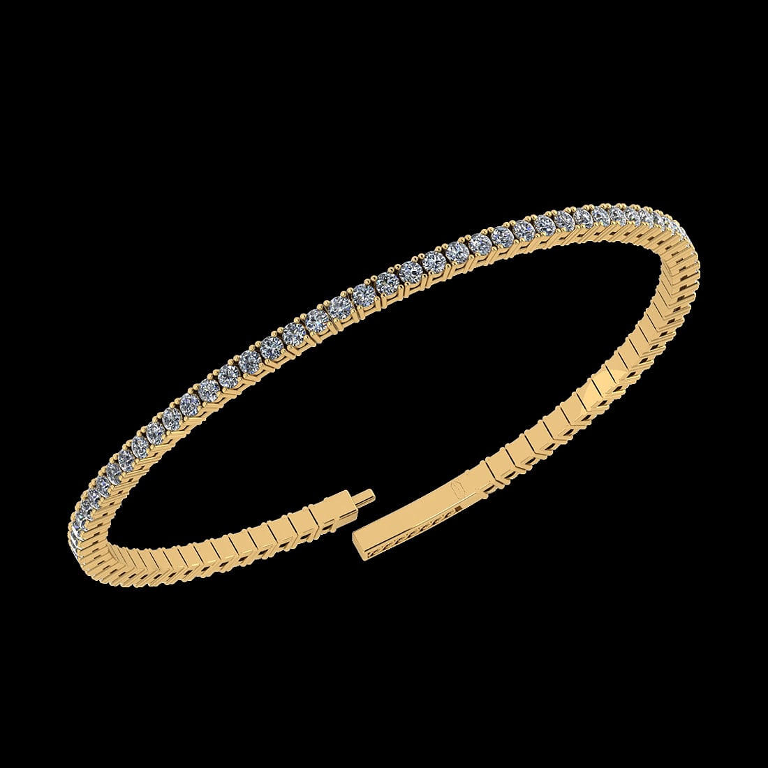 1.66 Ctw VS/SI1 Diamond 14K Yellow Gold Bangle (ALL DIAMOND ARE LAB GROWN ): Center Diamond Weight : 1.66 Ctw (Round Cut) Center Diamond Color :- J-K Center Clarity : VS/SI1 Stone Setting : Prong 14K Yellow Gold Bangle (ALL DIAMOND ARE LAB GROWN ) #3SS73315v14