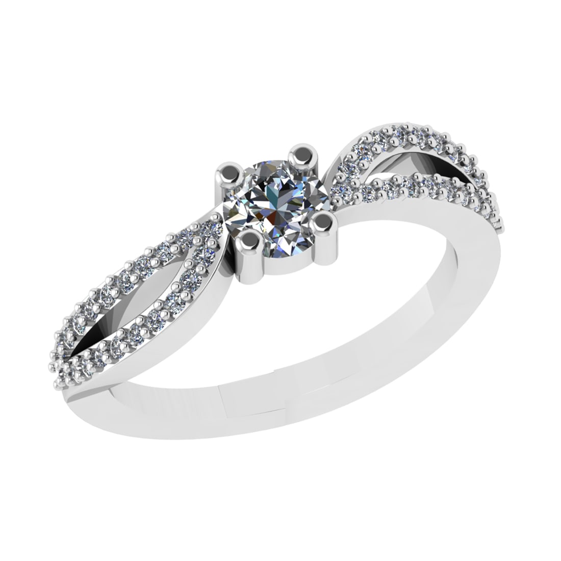 0.73 Ctw SI1/SI2 Diamond 14k white Gold Engagement Ring (ALL DIAMOND ARE LA (1 of 2)