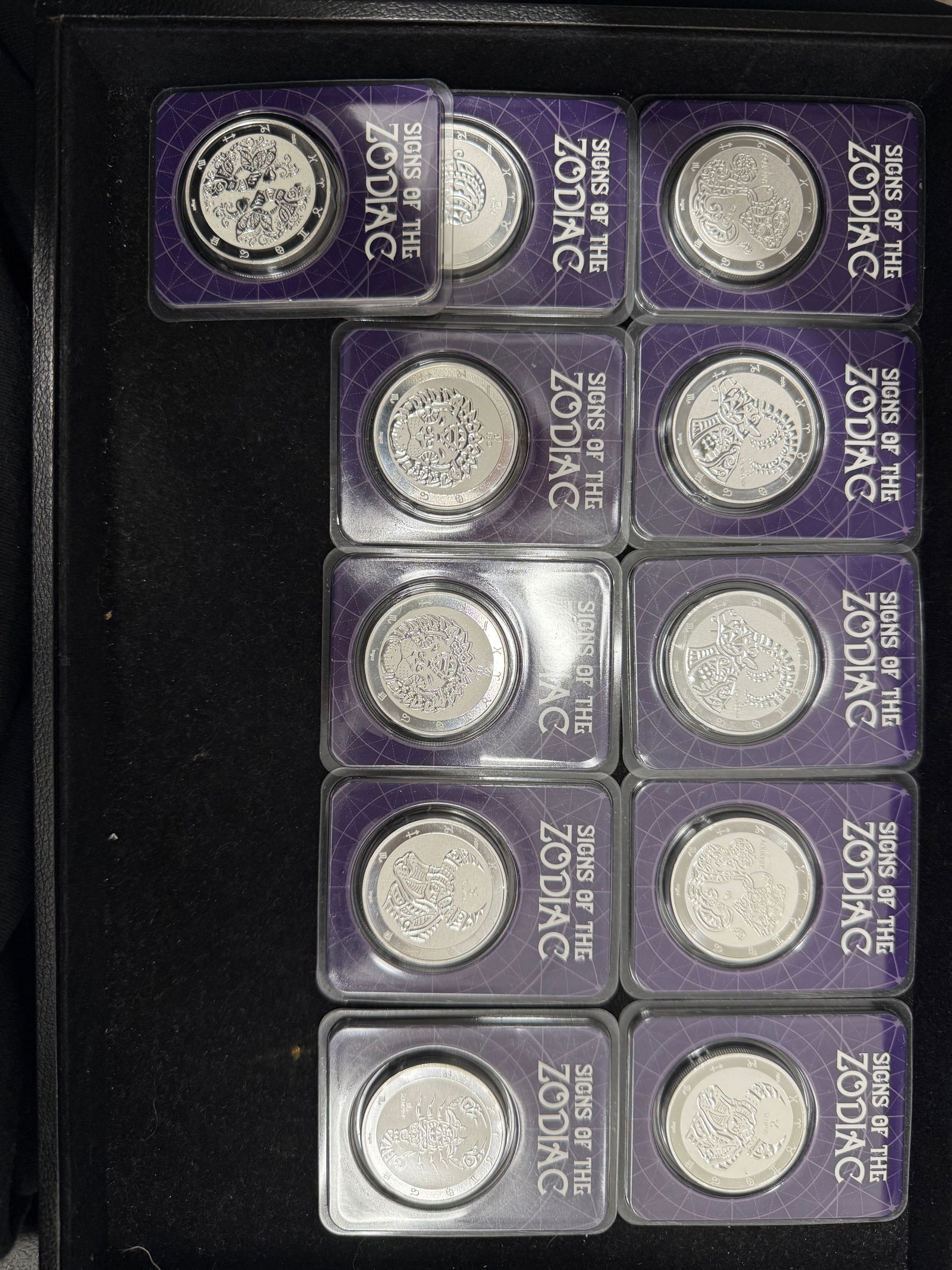 Lot Of 1 Ounce Pure Silver Coins Signs Of The Zodiac .999 11 Pieces: Lot Of 1 Ounce Pure Silver Coins Signs Of The Zodiac .999 11 Pieces #3SS98468v15